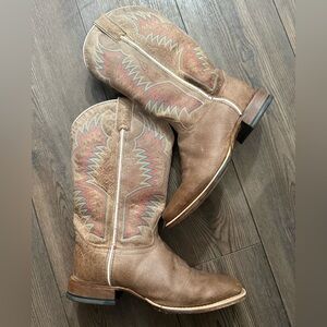 Justin Kids’ Bent Rail 340JR Sierra Tan Boots Size 6C (Women 7.5) Ostrich Print